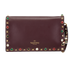 Valentino Rolling Rockstud Clutch, &pound;295, Accessories, Burgundy, Leather, Front view